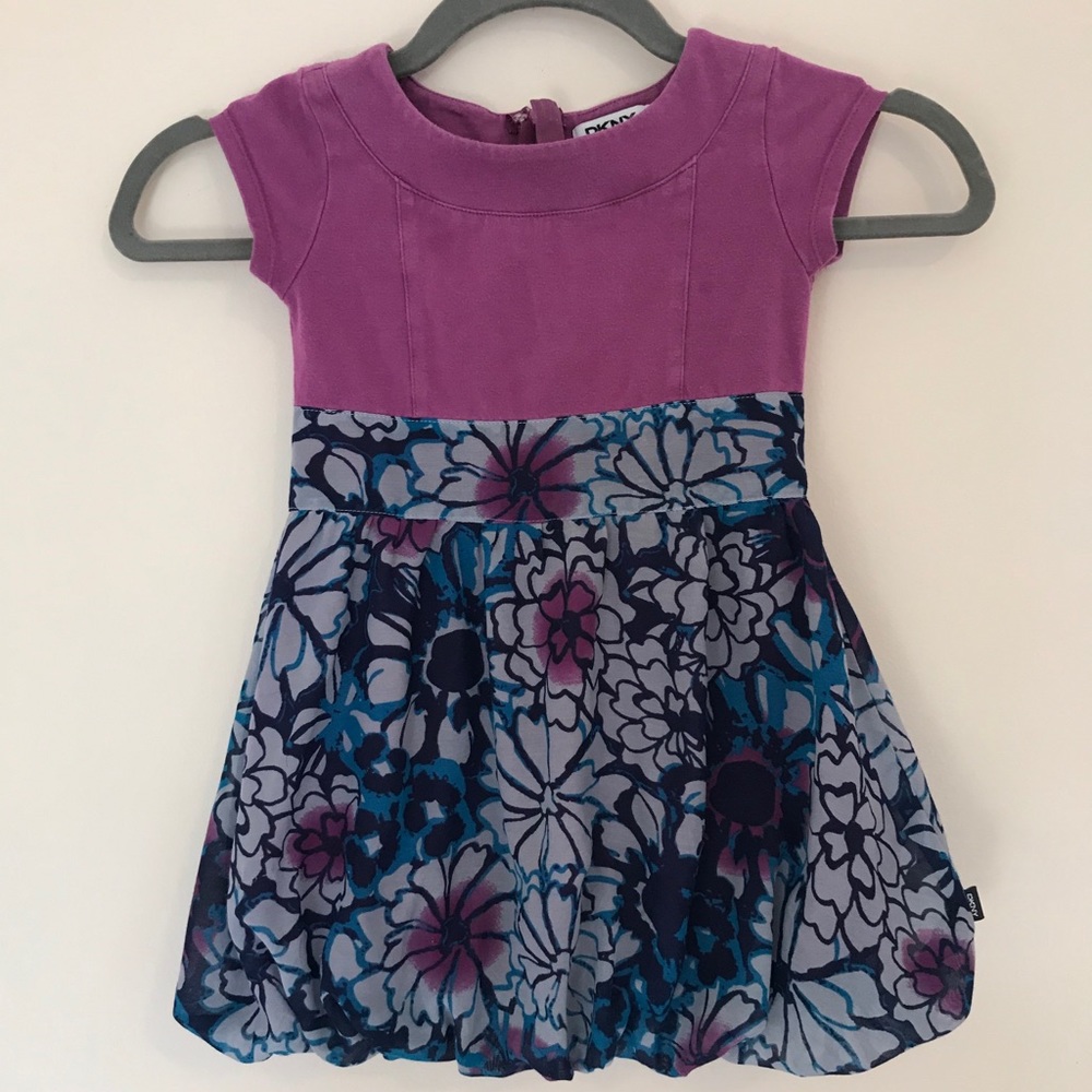 DKNY Girls Flowered Purple Dress